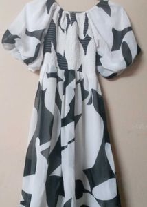 Black &amp; White Print Dress