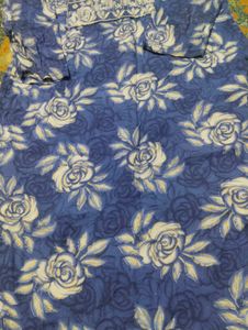 Blue Floral Print Kurta