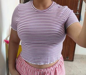Pastel Striped Tee🍇