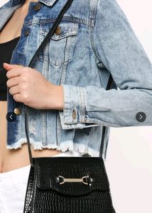 Twenty Dresses Black Structured Sling Bag..