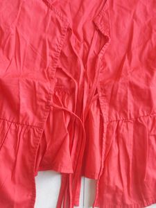 Red Ruffled Tie Top