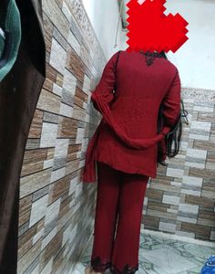 Elegant Maroon Partywear dress