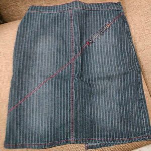 Striped Denim Skirt