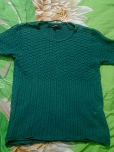 Green Knitted Pullover Sweater