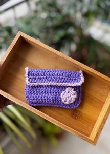 Crochet Flower Pouch In Lavender And Lilac 🪻
