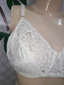 (100)Elegant White Lace Bra