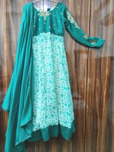 Elegant Green Anarkali Kurta Set