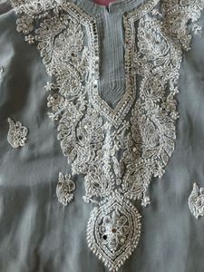 New Elegant Grey Lucknowi Kurta!