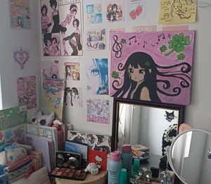 Kawaii Anime Girl Art On Flat Canvas🗝