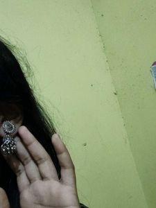 Silver Jhumka Earrings
