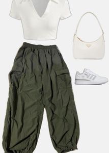 ★Green Parachute Pants (Unisex)