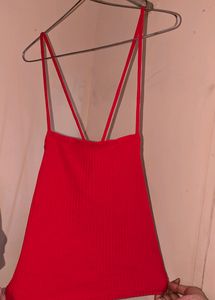 Red Backless Top