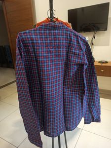 Blue And Red Check Long Sleeve Shirt