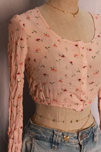 NUON Floral Crop Top