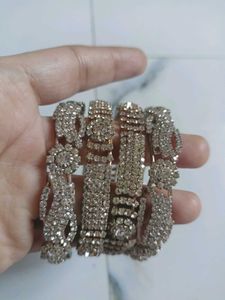 Sparkling Zirconia Bracelets( kangan) kada set
