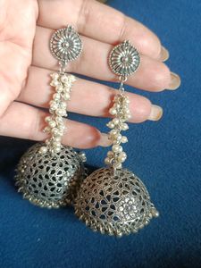 Dangling Silver Jhumka