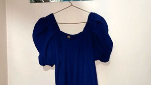 Blue Puff Sleeve Top