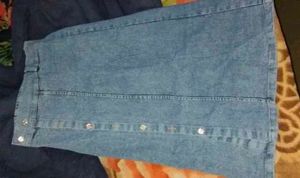Denim Skirt with Button Detail