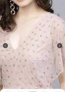 ..STREET 9 Women Pink Solid Peplum Top
