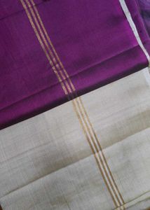Pure Kanchipuram silk saree (Purple &amp; Gold/ tan )