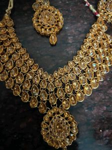 Elegant Gold-Tone Indian Jewelry Set