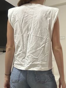 Zara Padded Shoulder Top