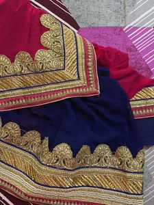 Elegant Pink &amp; blue Saree