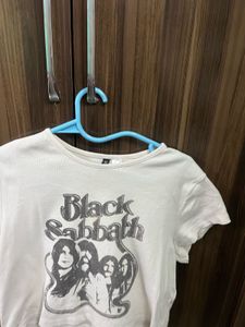 New H&m Black Sabbath Crop Top Tshirt