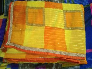 Orange Fully Sequence Saree
