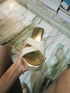 Shinny Golden Party Wear Heels