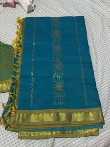 Vintage, heavy silk saree with blouse