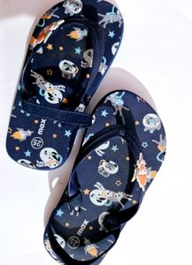 Max Printed Sling Back Slippers-Navy Blue