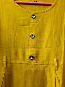 Elegant Mustard Yellow Kurti Dress