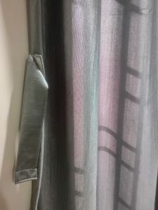 Gray Curtain With Velcro Belt