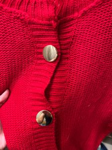 Red Knit Cardigan