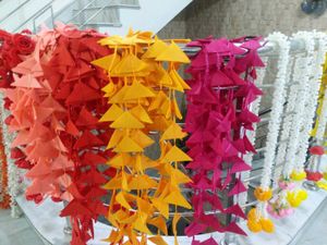Set of 4 Handmade Fabric Triangle Strings Torans