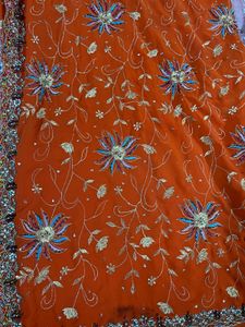 Heavy Ambroided Sari For Women