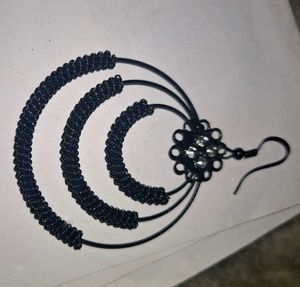Black Beaded Earrings