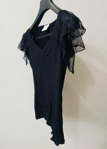 NEXT Black Lace Sleeve Top