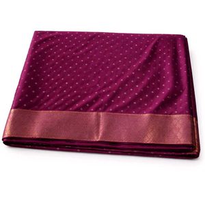 Purple Silk Saree with Gold Border