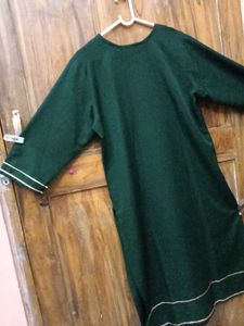 1-TimeUsed New Elegant Green Kurta Without Tag