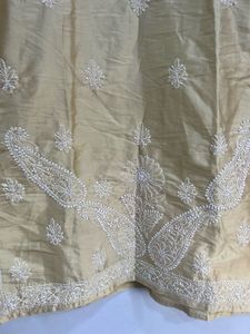 Golden Silk Kind Of Chikankari Lucknowi Kurta