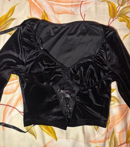 Urbanic black corset full sleeve top