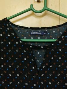 Dressberry Trendy Print Black Crop Top Ov