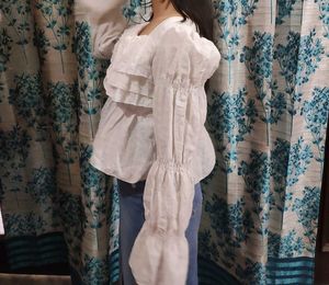 Ruffled White Top