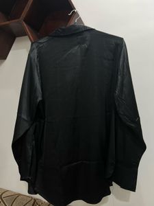 H&amp;M Black Satin Shirt