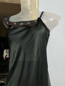Korean Silk Black Yk20 One Piece