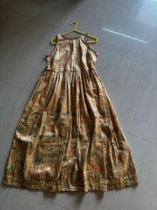 BRAND NEW | Beige Gold  Midi Dress