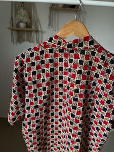 RED Buttoned Down Box Checked Casual Shirt