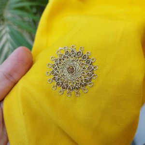 Pakistani Yellow Embroidered Palazzos